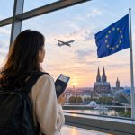 Ilustrasi pemeriksaan imigrasi digital EES saat masuk kawasan Schengen