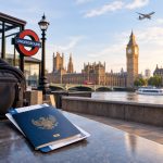 Ilustrasi pemeriksaan dokumen perjalanan untuk transit London